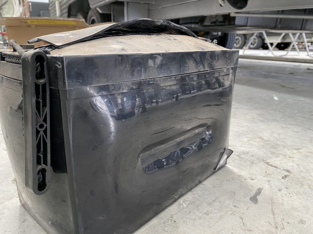 Swollen Caravan Battery 1